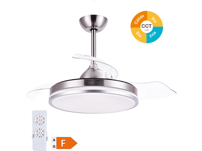 GSC 300005024 — Ventilador de Techo, 40 W, 6 velocidades, Níquel, Aspas retráctiles