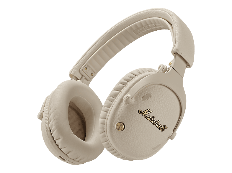 MARSHALL Monitor III — Auriculares inalámbricos, Plegable, Crema, 100 h Autonomía, Cancelación activa de ruido y modo Transparencia