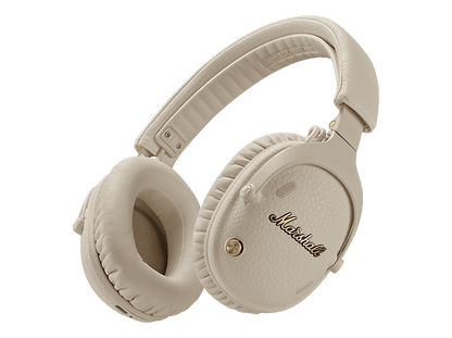 MARSHALL Monitor III — Auriculares inalámbricos, Plegable, Crema, 100 h Autonomía, Cancelación activa de ruido y modo Transparencia