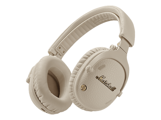 MARSHALL Monitor III — Auriculares inalámbricos, Plegable, Crema, 100 h Autonomía, Cancelación activa de ruido y modo Transparencia