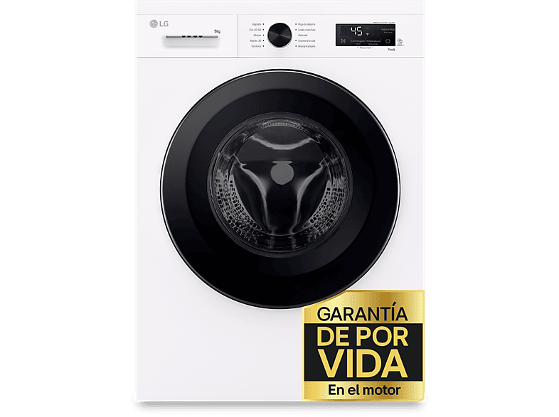LG F4X1009NWK — Lavadora carga frontal, 9 kg, 10 programas, 1400 rpm, AI Direct Drive™