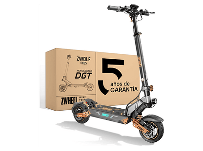 ZWHEEL ZWolf Duo — Patinete eléctrico, Pot. máx. 2000 W, Carga máx. 120 kg, 20000 mAh, 70 km autonomía