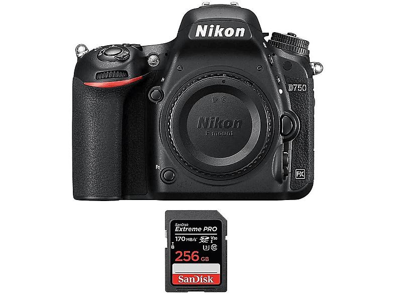NIKON D750+ 256GB — Cámara digital, Negro, 24,3 megapixel, Full HD 1080p