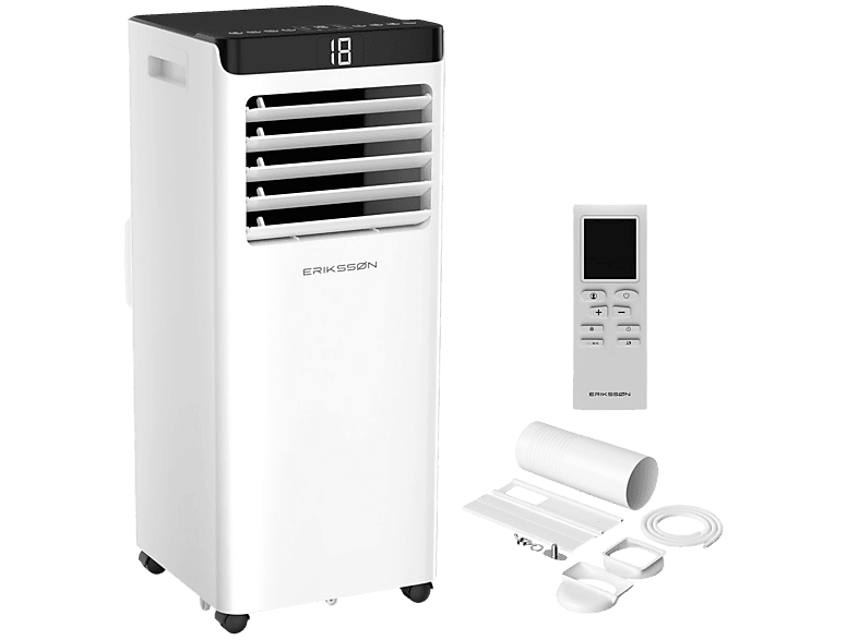 ERIKSSØN Silent Comfort Series Mobile Air conditioner blanco — Aire acondicionado portátil, 30 m², 10000 fg/h, 61 dB(A)