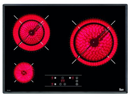 TEKA TR5300 — Placa vitrocerámica, Zona grande 23 cm, 60 cm, Negro, 3 zonas
