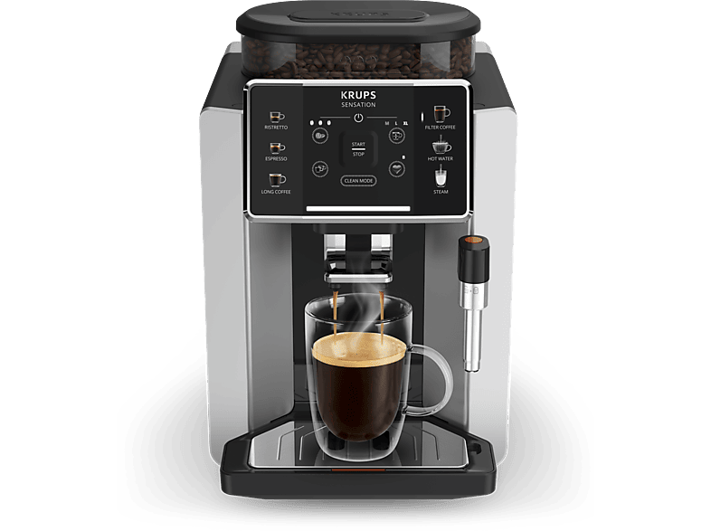 KRUPS Sensation C90 EA910E10 — Cafetera superautomática, 1450 W, 1.7 L, 6 programas, Autolimpieza