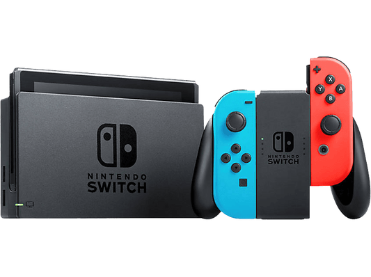 NINTENDO Switch — Consola, 6.2", Joy-Con, Azul y Rojo Neón
