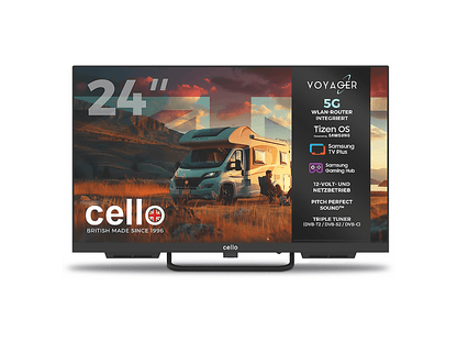 CELLO C24TZR-VOY — TV LED 24", Negro, HD-ready, Smart TV, DVB-T2 (H.265)
