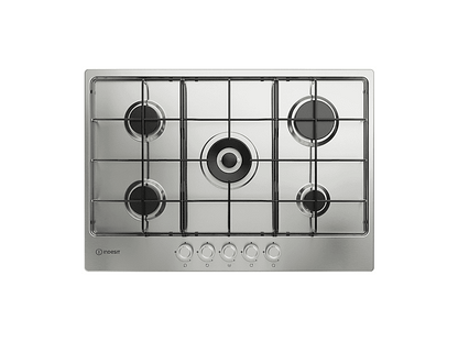 INDESIT THP 752 W/IX/I 1 — Placa de gas, 73 cm, 5 zone(s) zonas, Acero inoxidable