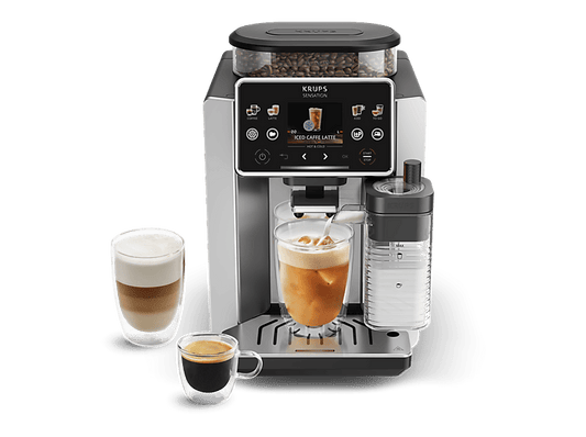 KRUPS Sensation Elite Hot & Cold EA918 — Cafetera superautomática, Molinillo, Táctil, Espumador, 1450 W