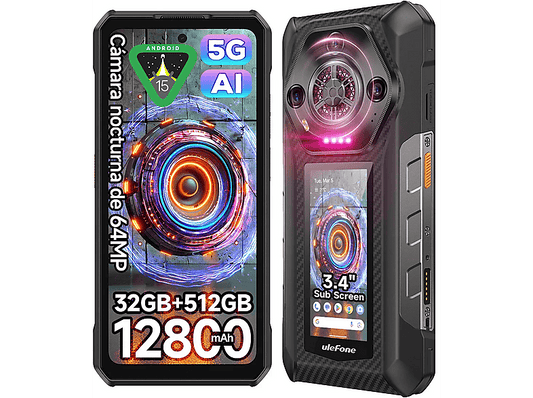 ULEFONE Armor 30 Pro — Smartphone, Negro, 512 GB, 32 GB RAM, 12800 mAh