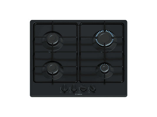 BOSCH Serie 4 PGP6B6K80 — Placa de gas, 58,2 cm, Negro, 4 zone(s) zonas