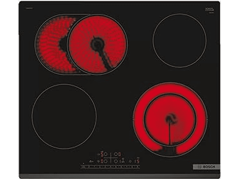 BOSCH PKN631FP2E — Placa de vitrocerámica, 592 mm, Negro, 4 zonas