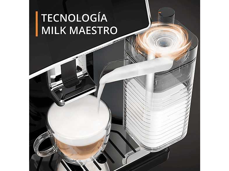 KRUPS Sensation Milk EA912B — Cafetera superautomática, 1450 W, 1.7 L, Depósito de leche 0.3 L, Táctil