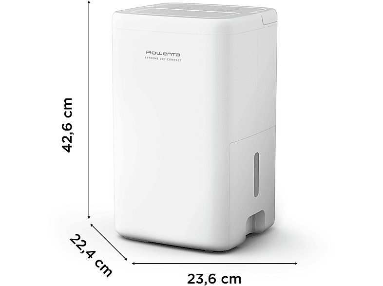 ROWENTA Extreme Dry Compact DH5250 — Deshumidificador, 14L/día, Superficie 40m², Silencioso, Blanco