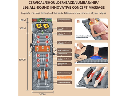 INF Colchoneta de masaje con almohadillas térmicas para masaje de cuerpo c — Masajeador, Gris
