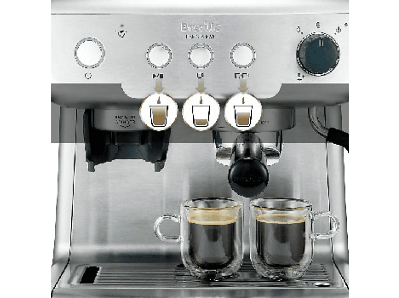 BREVILLE VCF126X — Cafetera express, Vaporizador, Plata, Con Molinillo, 15 bares