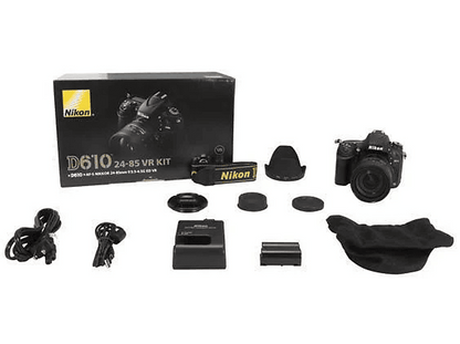 NIKON D610 AF-S 24-85MM F3.5-4.5G ED VR + 64GB SD — Cámara digital, Negro, 24,3 megapixel, Full HD 1080p