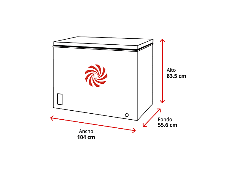 INFINITON CH-25H86WEK — Congelador horizontal, 254L, 83.5 cm Alto, Cíclico, Inverter
