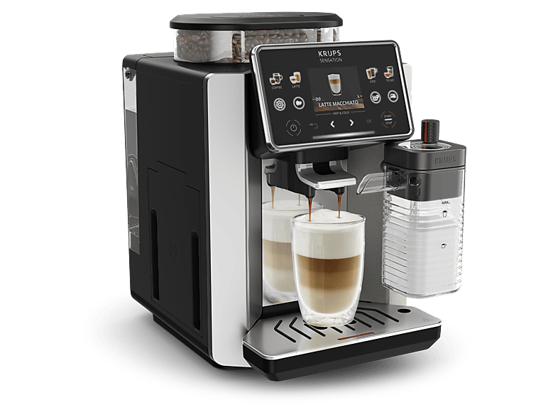 KRUPS Sensation Elite Hot & Cold EA918 — Cafetera superautomática, Molinillo, Táctil, Espumador, 1450 W