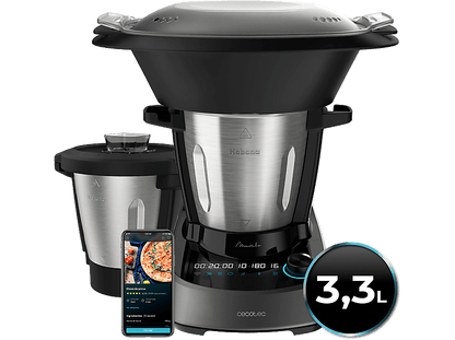 CECOTEC Mambo 11090 Habana — Robot de cocina, 1600W, Negro, 3.3 l, 37 funciones
