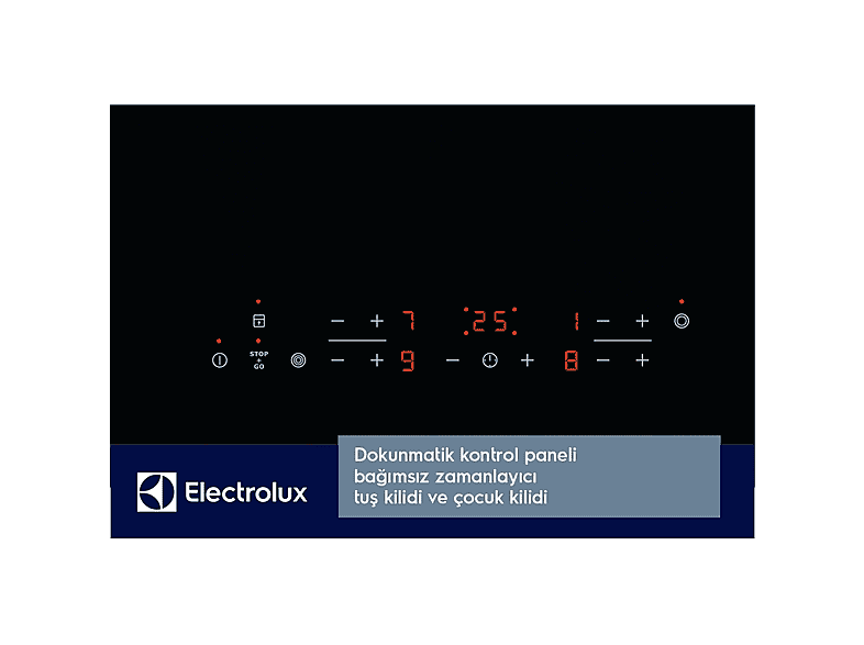ELECTROLUX EHF6343FOK — Placa de vitrocerámica, 590 mm, Negro, 4 Fuegos zonas