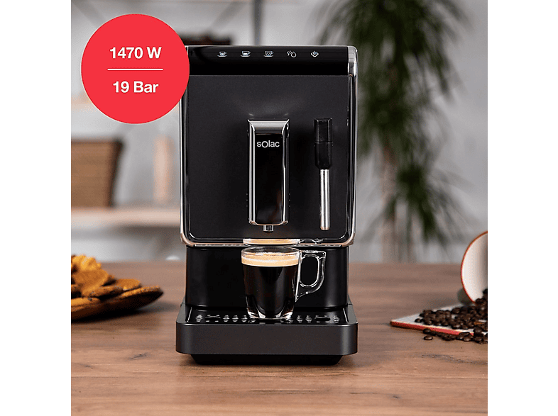 SOLAC LA7617 — Cafetera Espresso, 1470 W, 20 bar, 2 tazas, Plata Oscuro