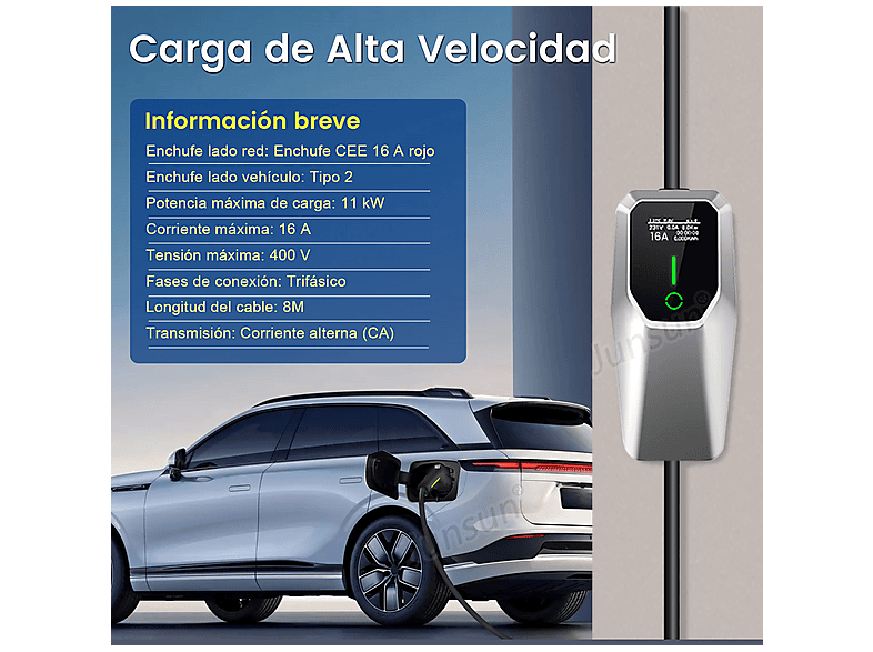 SMORGR 8 M 11kW 16A IP67 Tipo 2 — Cargadores vehículos eléctricos, plateado