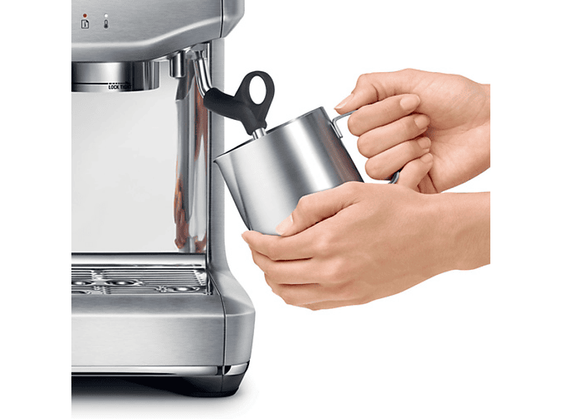 SAGE The Barista Express Impress SES876BST4EEU1 — Cafetera express, 1850 W, 9 bar, 2 Tazas, Impress™ Puck