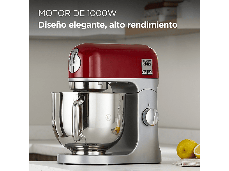 KENWOOD- — Robot de cocina, 1000 W Bol de 5 l, Rojo, Kenwood kMix KMX750RD, Amasadora de repostería