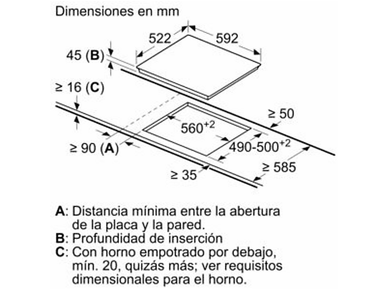BOSCH PKF611BB8E — Placa vitrocerámica, Vitrocerámica, Eléctrica, Negro, 4 zonas