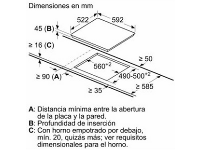BOSCH PKF611BB8E — Placa vitrocerámica, Vitrocerámica, Eléctrica, Negro, 4 zonas