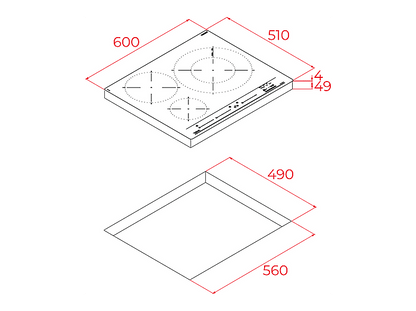 TEKA IZC 63320 MPS — Placa inducción, Encastrable, Zona paellera XL 320mm, Negro, 3 Zonas
