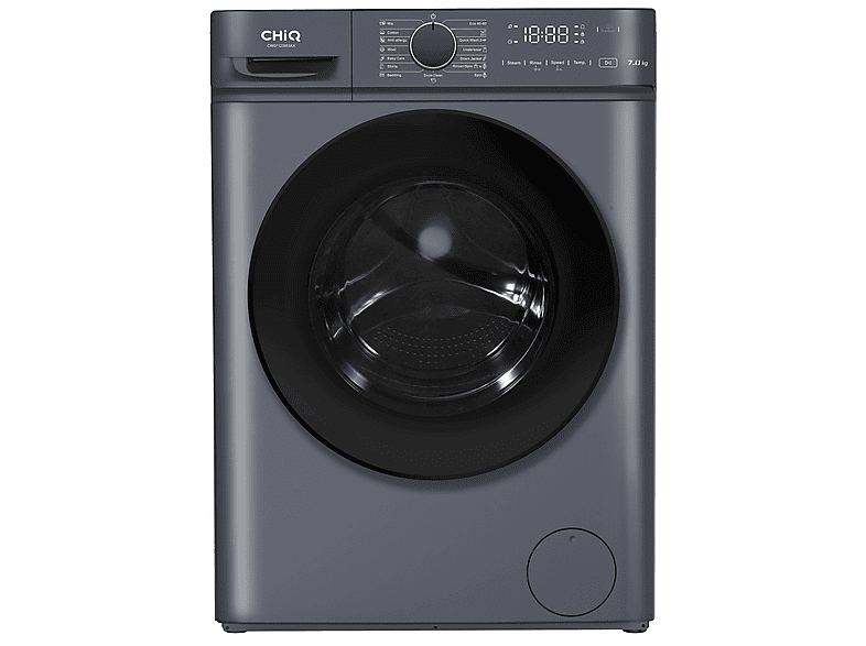 CHIQ CW07123863AX — Lavadora carga frontal, 7 kg, 16 programas, 1200 rpm, Gris oscuro