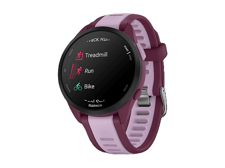 GARMIN Forerunner 165 Music — Smartwatch, Polímero, Color del cuerpo del reloj:Púrpura, Color de banda:Púrpura claro;Púrpura