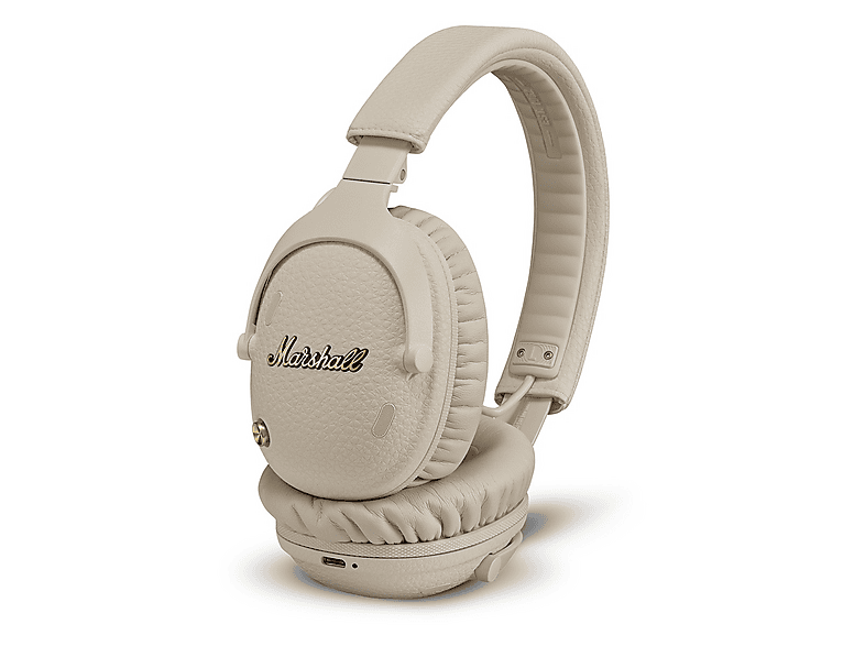 MARSHALL Monitor III — Auriculares inalámbricos, Plegable, Crema, 100 h Autonomía, Cancelación activa de ruido y modo Transparencia