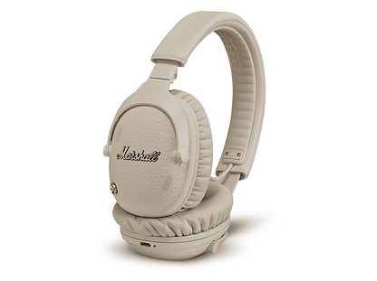 MARSHALL Monitor III — Auriculares inalámbricos, Plegable, Crema, 100 h Autonomía, Cancelación activa de ruido y modo Transparencia