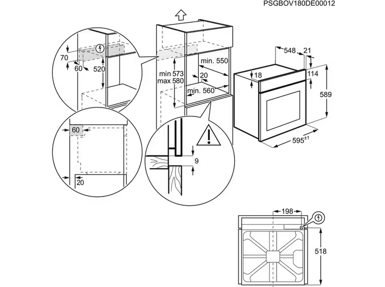 AEG TR6PB531SB — Horno a vapor, Independiente, Pirolítico, 59,6 cm, Negro