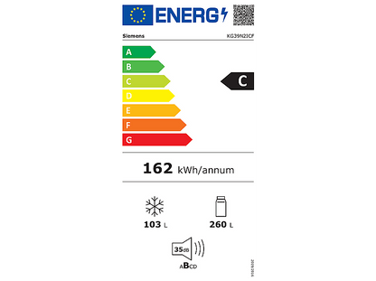 SIEMENS KG39N2ICF — Frigorífico combi, Altura 2030 mm, Inox, No Frost, No frost