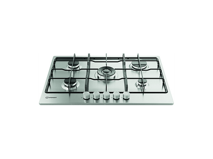 INDESIT THP 752 W/IX/I 1 — Placa de gas, 73 cm, 5 zone(s) zonas, Acero inoxidable