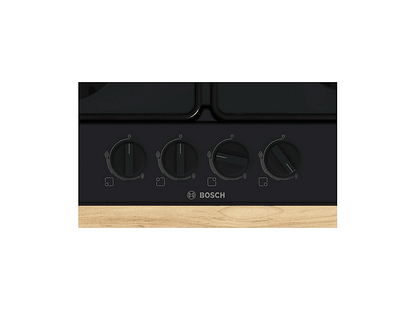 BOSCH Serie 4 PGP6B6K80 — Placa de gas, 58,2 cm, Negro, 4 zone(s) zonas