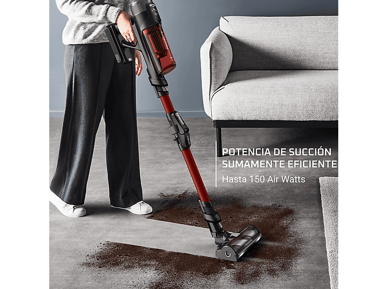 ROWENTA RH9A73 X - Force Flex 13.60 Animal Care — Aspirador escoba, 380 W, 0.65 L, Multisuperficie, Rojo