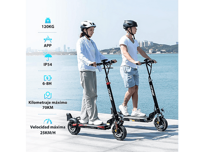 HITWAY H9 — Patinete eléctrico, Pot. máx. 150 W, Carga máx. 50 kg, 2600 mAh, Rojo