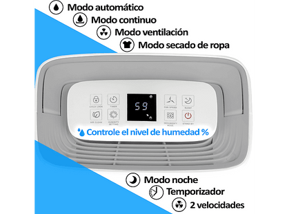 HJM DHM20L — Deshumidificador, 20L/día, 35-40m², 210W, 40 m²