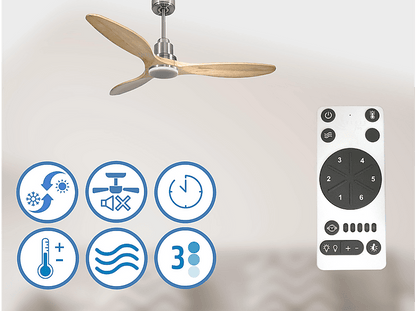 PURLINE SalamisD132C04LED64538 — Ventilador de techo, 18 W, 6 velocidades, Plata