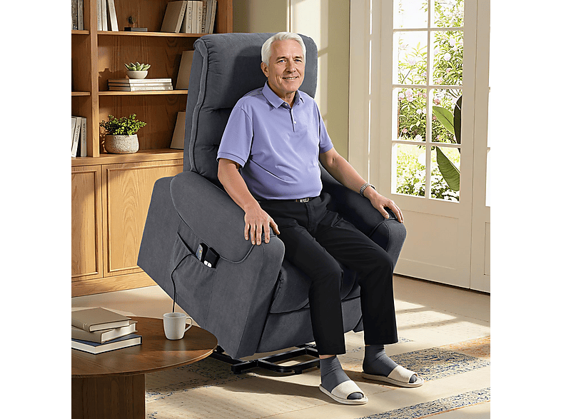 HOMCOM 713-090V92GY — Sillón levanta personas, 42,6 kg, Gris