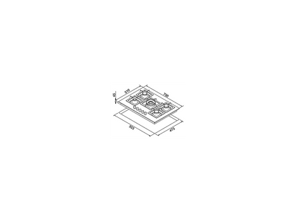 ELLECI Plano 75 TCC — Placa de gas, 750 mm, Titanio, 5 zone(s) zonas