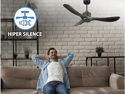 PURLINE TiomanD132C0365189 — Ventilador de techo, 6 velocidades, Negro