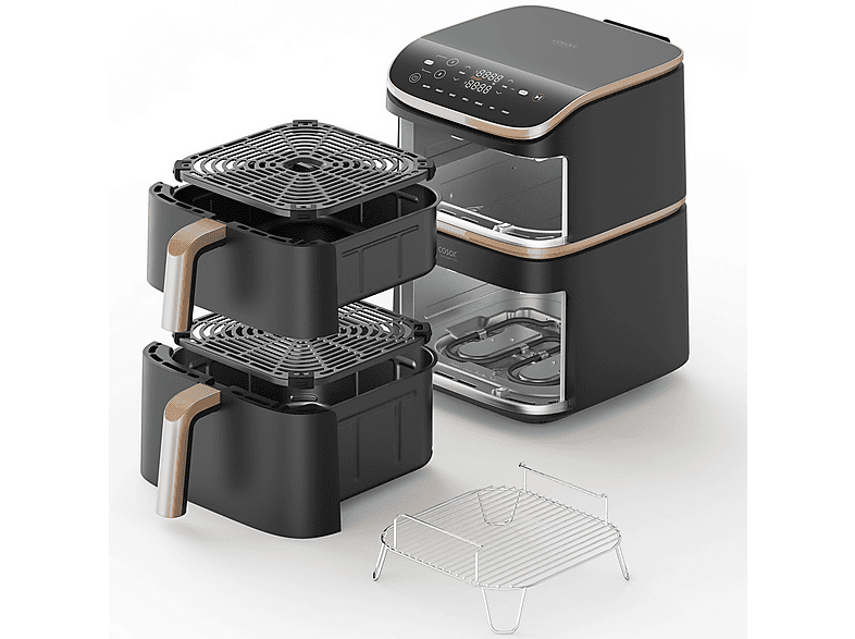 COSORI Turbo Tower Pro Smart™ Chef Edition — Freidora de aire, 2630 W, Negro, Doble Resistencia, 10.8 l