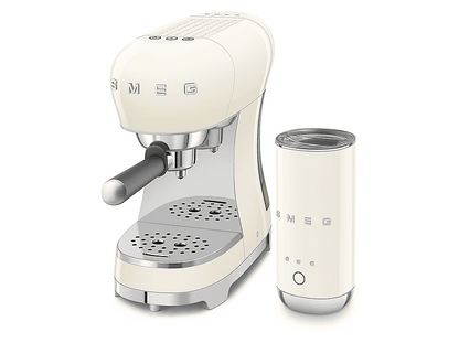SMEG ECF12CREU — Cafetera express, 1350 W, Crema, 15 bar, 2 Tazas
